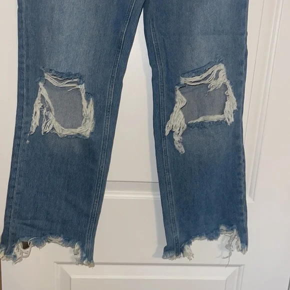 Free People Distressed Blue Jeans - Picture 4 of 11